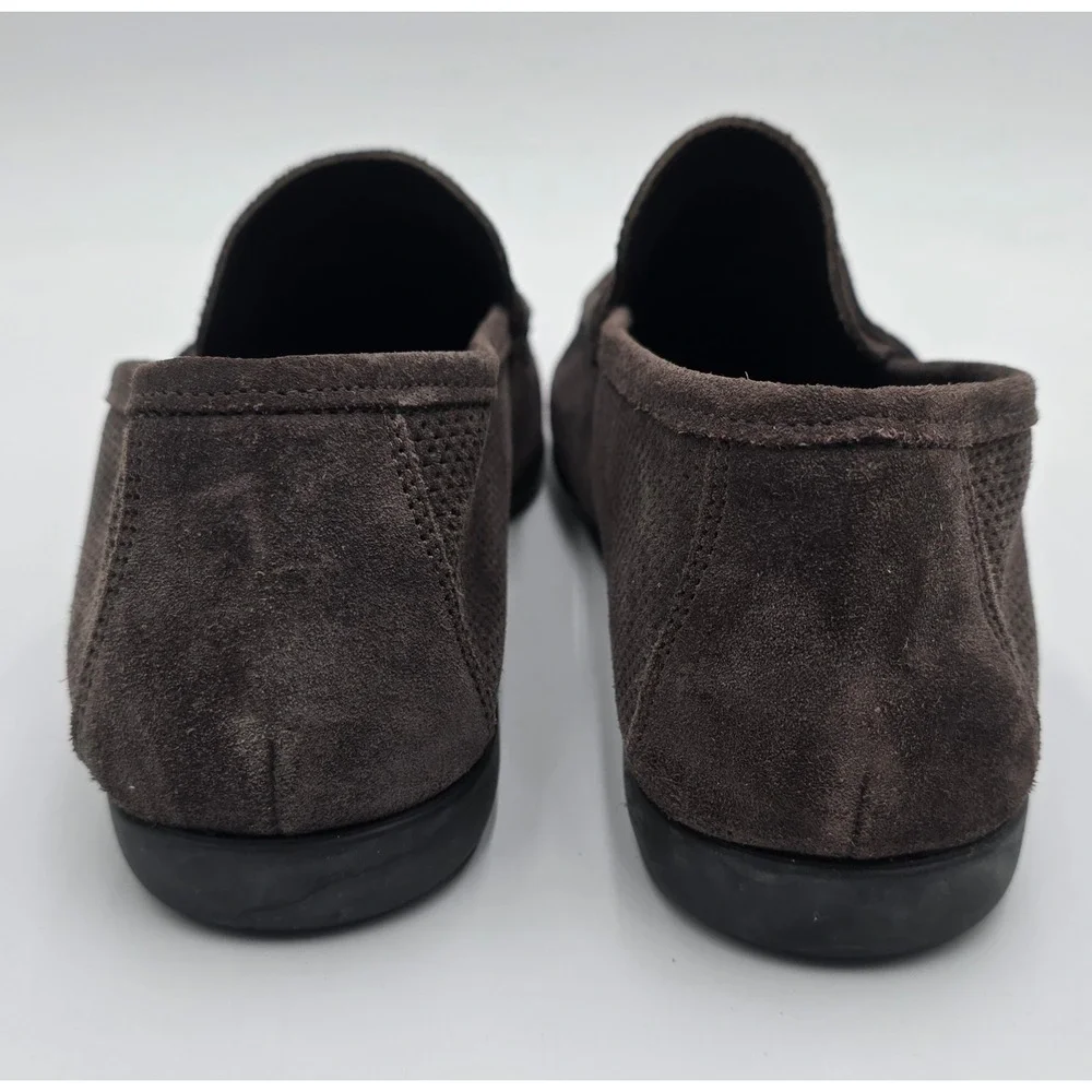 Bruno Magli Men's 6001 Brown Perforated Suede Penny Loafers Italy Size 10 M